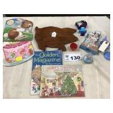 WOODEN PIG, CHILDS BOOKS, OTHER