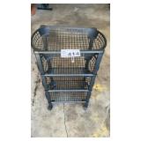 SMALL PLASTIC ROLLING BASKET CART