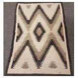 Vintage handwoven Navajo carpet - 35" x 54" (as