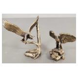 2 signed Shoop (Wally) bronze eagle figures -