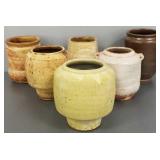 6 Warren MacKenzie small vases- asst. glazes,