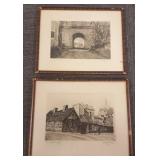 2 pencil signed Halvaro storm engravings: