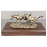 Signed Shoop (Wally) bronze horse figural group -