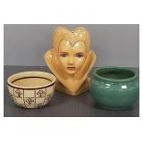 3 pcs. U.N.D. pottery: 1 Julia Mattson-