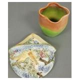 2 pcs. Weller pottery incl. wall pocket