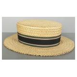 Antique mens straw hat with Solar Straws label