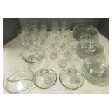 Clear depression glass, etc. - serving trays, etc.