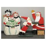 3 wooden Christmas displays - 40" tallest