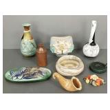 9 pcs. mid-century modern, etc. pottery pcs.: