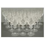 18 Waterford cut wine goblets - 7" tall