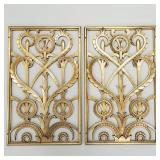 2 Art Deco solid bronze panels - 13" x 21"