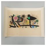 Joan Miro color lithograph "Surrealist Garden" on