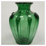 Large green tadpole art glass vase - Steuben ?