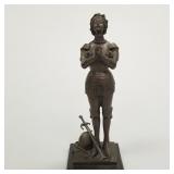 Joan of Arc bronze recast figure - 15" high