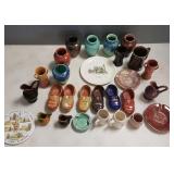 25 pieces Boys Town Pottery: vases, shoes, etc.