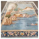 Handmade Oriental Chinese scenic room-size carpet