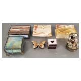 Gp. jewelry boxes - stone enamel, etc.