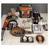 Gp. vintage electronics, stereoviews, keys,