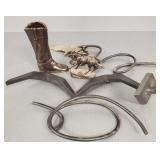 Gp. asst. bronze items incl. Shoop eagle, 5" boot,