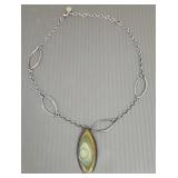 Sterling silver & imperial jasper necklace-