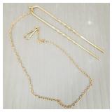 14k gold hairpin w/ eyeglass chain- 2.8g total