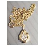 14k gold necklace & pendant s/w approx .65 carat