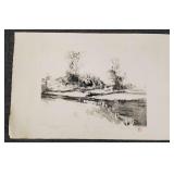 Unframed Takeshi Takahara etching 5/30 (as seen-