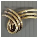 Tiffany & Co. 14k gold brooch textured hollow tube