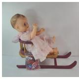 HANDCRAFTED SLED & BABY DOLL