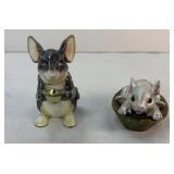 (2) ENAMEL MOUSE TRINKET BOXES