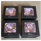 (4) OLEG CASSINI ELIZABETH EMERALD PAPERWEIGHTS