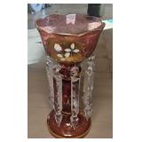 BOHEMIAN CRYSTAL VASE W/ PRISMS