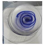 BLUE SWIRL PLATTERS & (8) PLATES