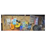 CONTENTS OF PEGBOARD, SAW BLADES & MORE