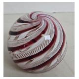 RED SWIRL PAPERWEIGHT