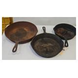 (3) CAST IRON SKILLETS