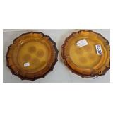 (2) FOSTORIA COIN GLASS ASHTRAYS