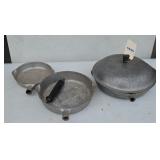 (3) WAGONER GRISWOLD CAST ALUMINUM SKILLET SET