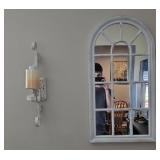 PANELED MIRROR W/ SCONCE