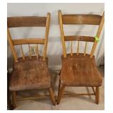 (2) ANTIQUE WAGON CHAIRS