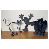 CAST IRON EAGLE BOOKENDS, STRAY ANIMALS