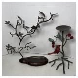 CAST IRON BASE JEWELRY HOLDER & CANDLE HOLDER