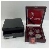 COINS OF HITLER & STAMP