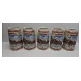 (5) BUDWEISER STEINS