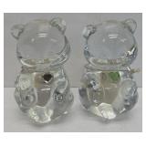 (2) FENTON GLASS BIRTHSTONE BEARS