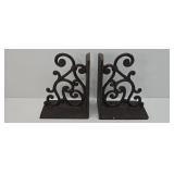 (2) CAST IRON ORNATE BOOK ENDS