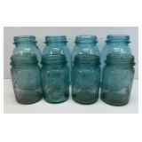 (8) ASST BALL AQUA GREEN CANNING JARS