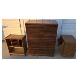 4 DRAWER DRESSER & ROLLING CABINETS