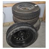 (4) 14 INCH RIMS W/ 215-75R14 TIRES