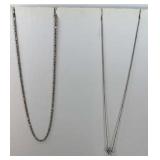 (2) STERLING SILVER NECKLACES